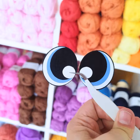 Blåa filtögon 40 mm • amigurumi ögon • tecknade ögon • Felt eyes