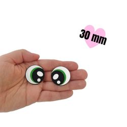 1 par gröna filtögon 30 mm • amigurumi ögon • tecknade ögon • Felt eyes