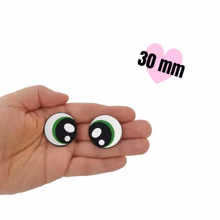 1 par gröna filtögon 30 mm • amigurumi ögon • tecknade ögon • Felt eyes