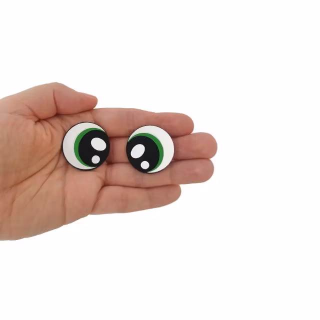1 par gröna filtögon 30 mm • amigurumi ögon • tecknade ögon • Felt eyes