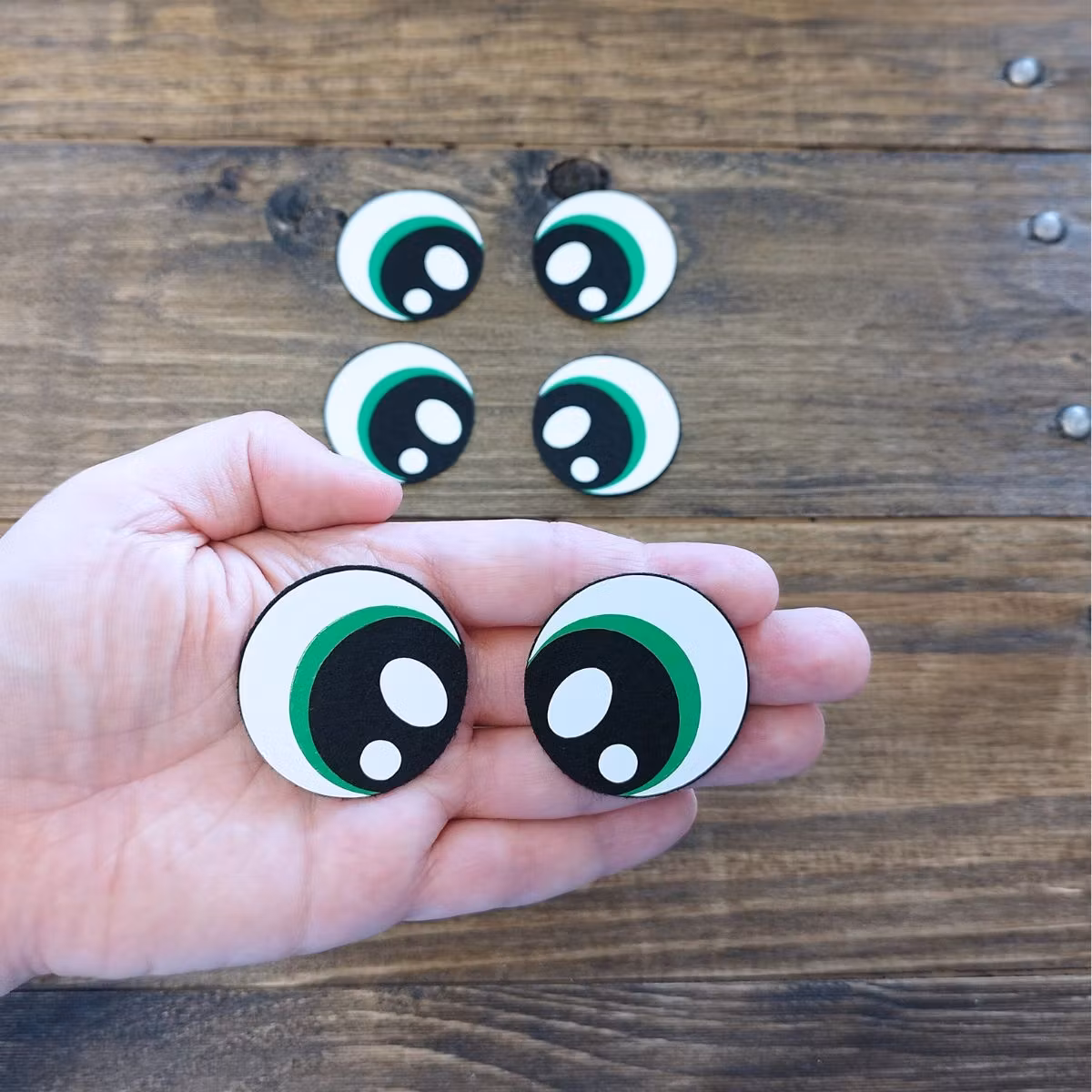 1 par gröna filtögon 40 mm • amigurumi ögon • tecknade ögon • Felt eyes