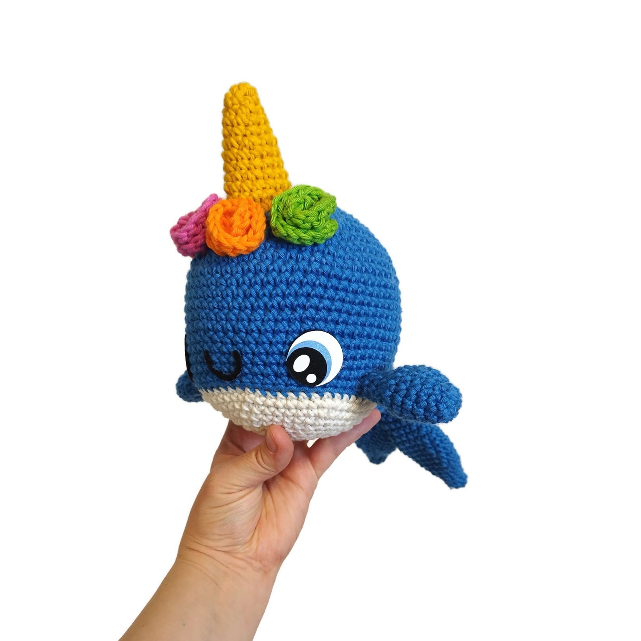 VIRKMÖNSTER Twister narval • Unicornwhale • amigurumi virkbeskrivning • crochetbykim • PDF