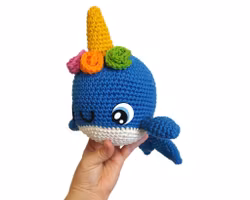 VIRKMÖNSTER Twister narval • Unicornwhale • amigurumi virkbeskrivning • crochetbykim • PDF