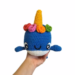 VIRKMÖNSTER Twister narval • Unicornwhale • amigurumi virkbeskrivning • crochetbykim • PDF