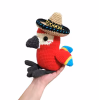 VIRKMÖNSTER PAPEGOJA Rio • Fågel • amigurumi virkbeskrivning • crochetbykim • PDF