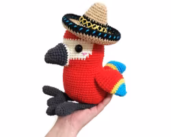 VIRKMÖNSTER PAPEGOJA Rio • Fågel • amigurumi virkbeskrivning • crochetbykim • PDF