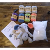 DIY kit Elefant PIXIE • Safari • Virkset gosedjur • Do it yourself kit • Crochetbykim