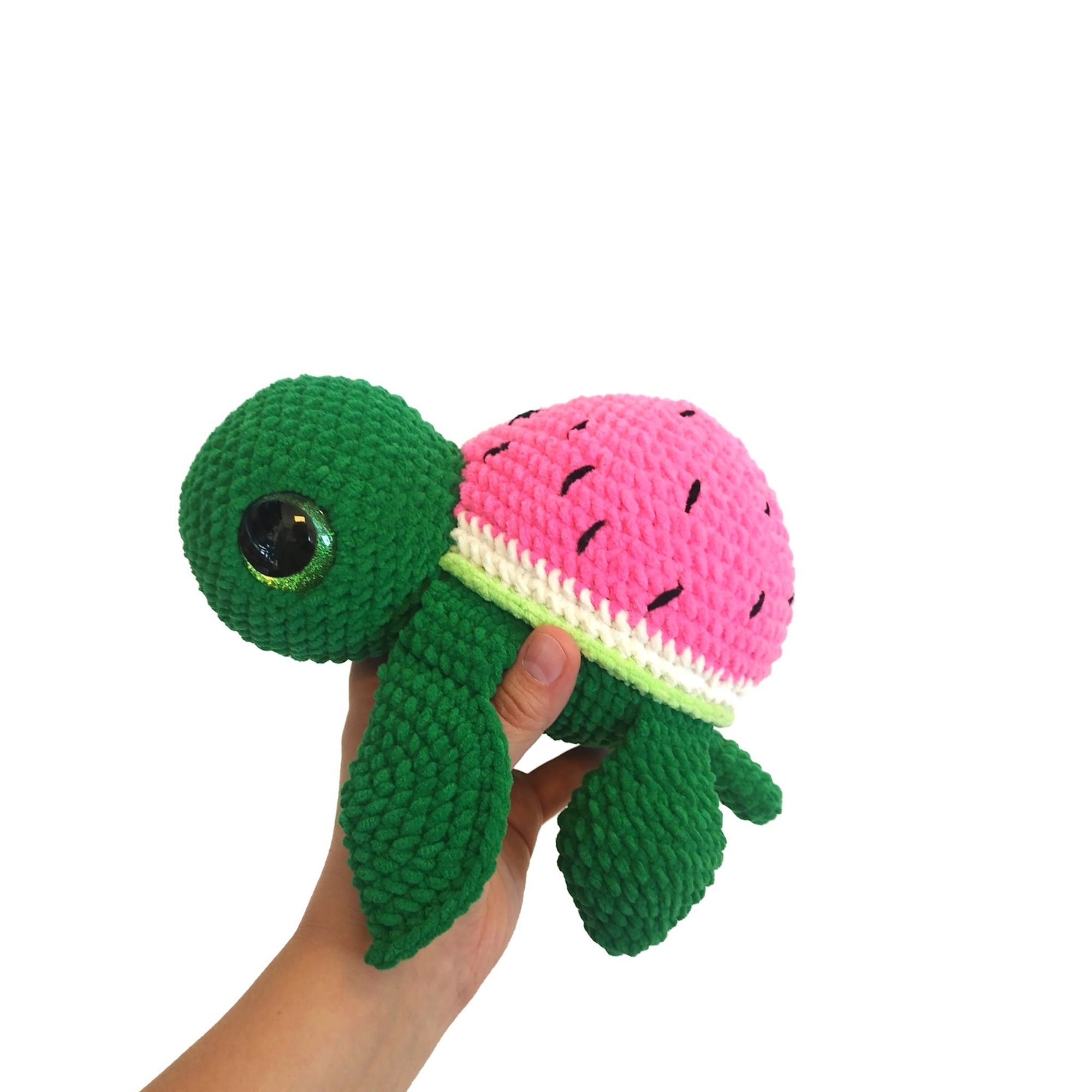 DIY kit Sköldpadda Turtellini Vattenmelon • Virkset gosedjur • DIY-kit • Crochetbykim