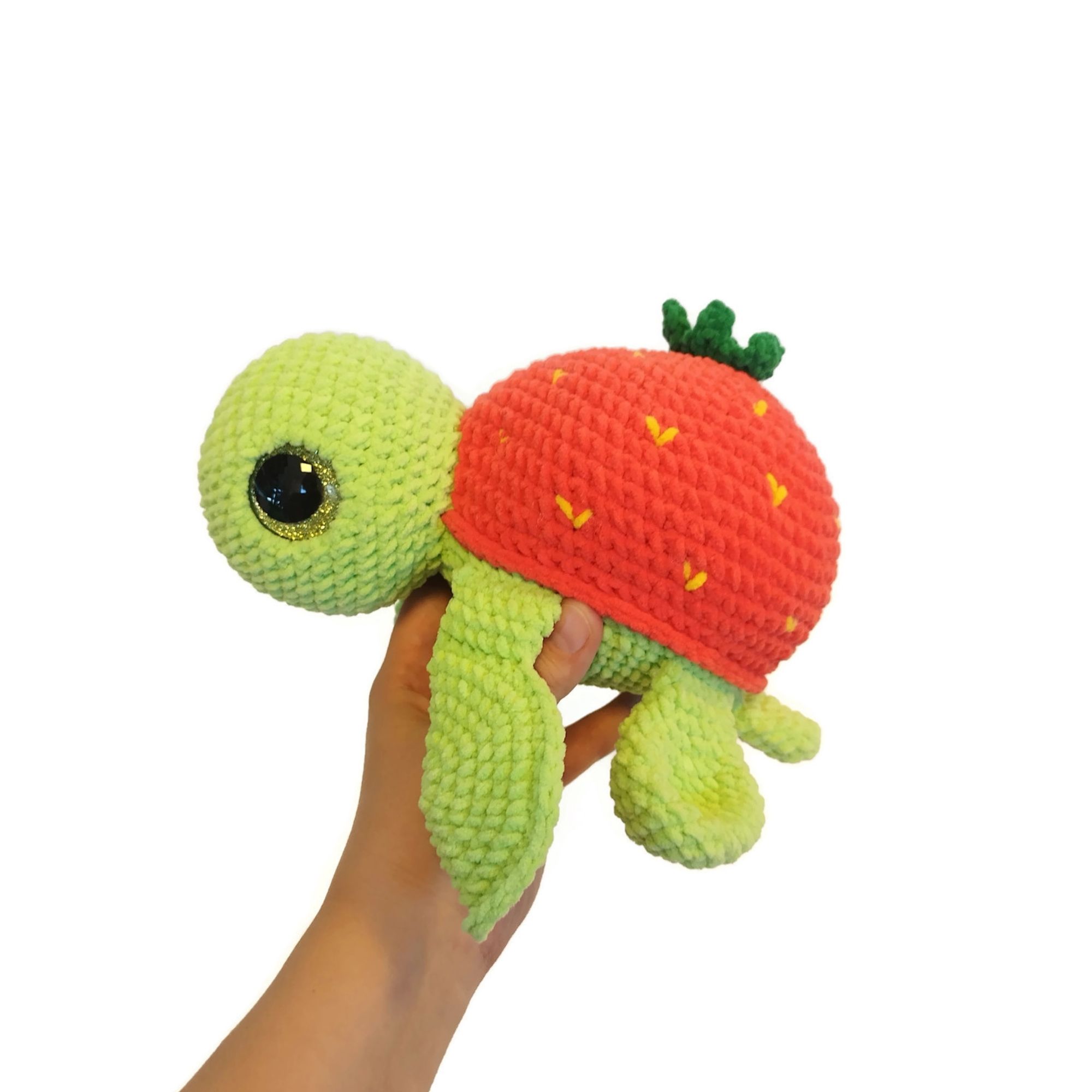DIY kit Sköldpadda Turtellini Jordgubbe • Virkset gosedjur • DIY-kit • Crochetbykim