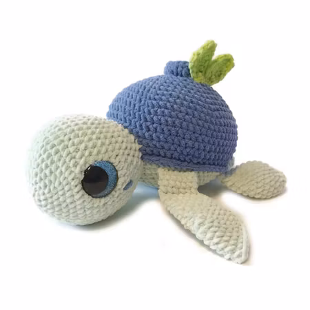 Amigurumi kit Sköldpadda Turtellini Blåbär • Virkset gosedjur • DIY-kit • Crochetbykim