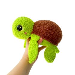 Amigurumi kit Sköldpadda Turtellini Furry • Virkset gosedjur • DIY-kit • Crochetbykim