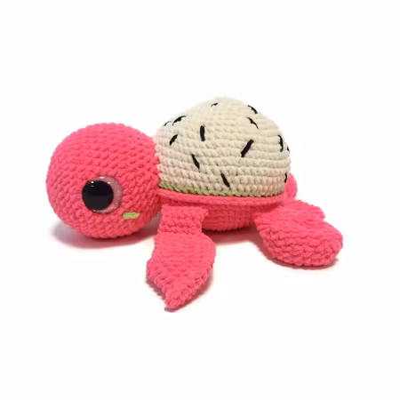 DIY kit Sköldpadda Turtellini Drakfrukt • Virkset gosedjur • DIY-kit • Crochetbykim