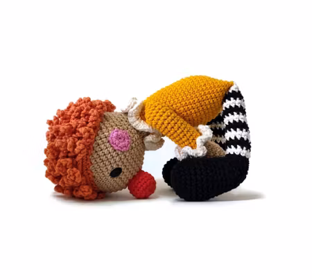 DIY kit Gul Clown • Halloween • Virkset docka • DIY-kit • Crochetbykim