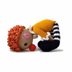DIY kit Gul Clown • Halloween • Virkset docka • DIY-kit • Crochetbykim
