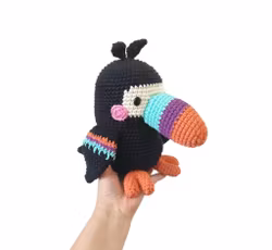 VIRKMÖNSTER Tiki tukan • Fågel • amigurumi virkbeskrivning • crochetbykim • PDF