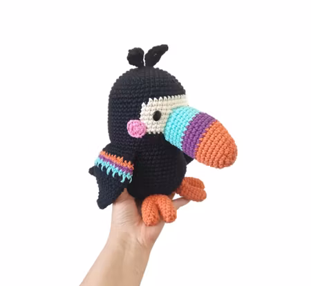 VIRKMÖNSTER Tiki tukan • Fågel • amigurumi virkbeskrivning • crochetbykim • PDF