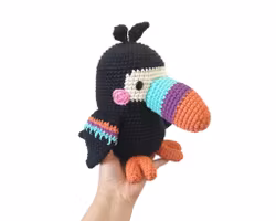 VIRKMÖNSTER Tiki tukan • Fågel • amigurumi virkbeskrivning • crochetbykim • PDF