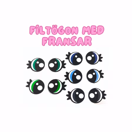 5 par blåa och gröna filtögon 40 mm • amigurumi ögon • tecknade ögon • Felt eyes
