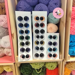 "Off Center" 3D Glitterögon • 16 mm • 20 mm • 25 mm • 30 mm • Säkerhetsögon • Sink Eyes • Amigurumi ögon • Virka • Safety eyes • Nalleögon