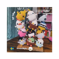 VIRKMÖNSTER LULU Plush fågel  • 18 olika • NO SEW amigurumi virkbeskrivning • crochetbykim • PDF