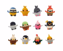 VIRKMÖNSTER LULU Plush fågel  • 18 olika • NO SEW amigurumi virkbeskrivning • crochetbykim • PDF