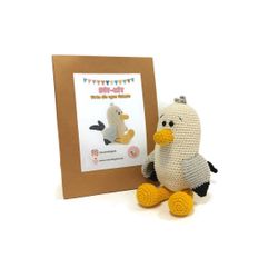 DIY kit Fiskmås • Fågel • Virkset gosedjur • Do it yourself kit • Crochetbykim