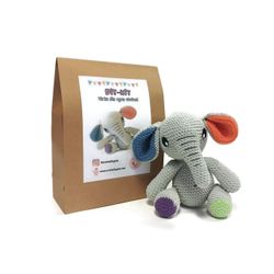 DIY kit Elefant PIXIE • Safari • Virkset gosedjur • Do it yourself kit • Crochetbykim