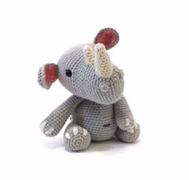 DIY kit Noshörningen Otto • Safari • Virkset gosedjur • Do it yourself kit • Crochetbykim