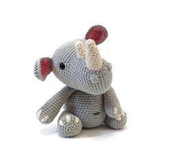 DIY kit Noshörningen Otto • Safari • Virkset gosedjur • Do it yourself kit • Crochetbykim