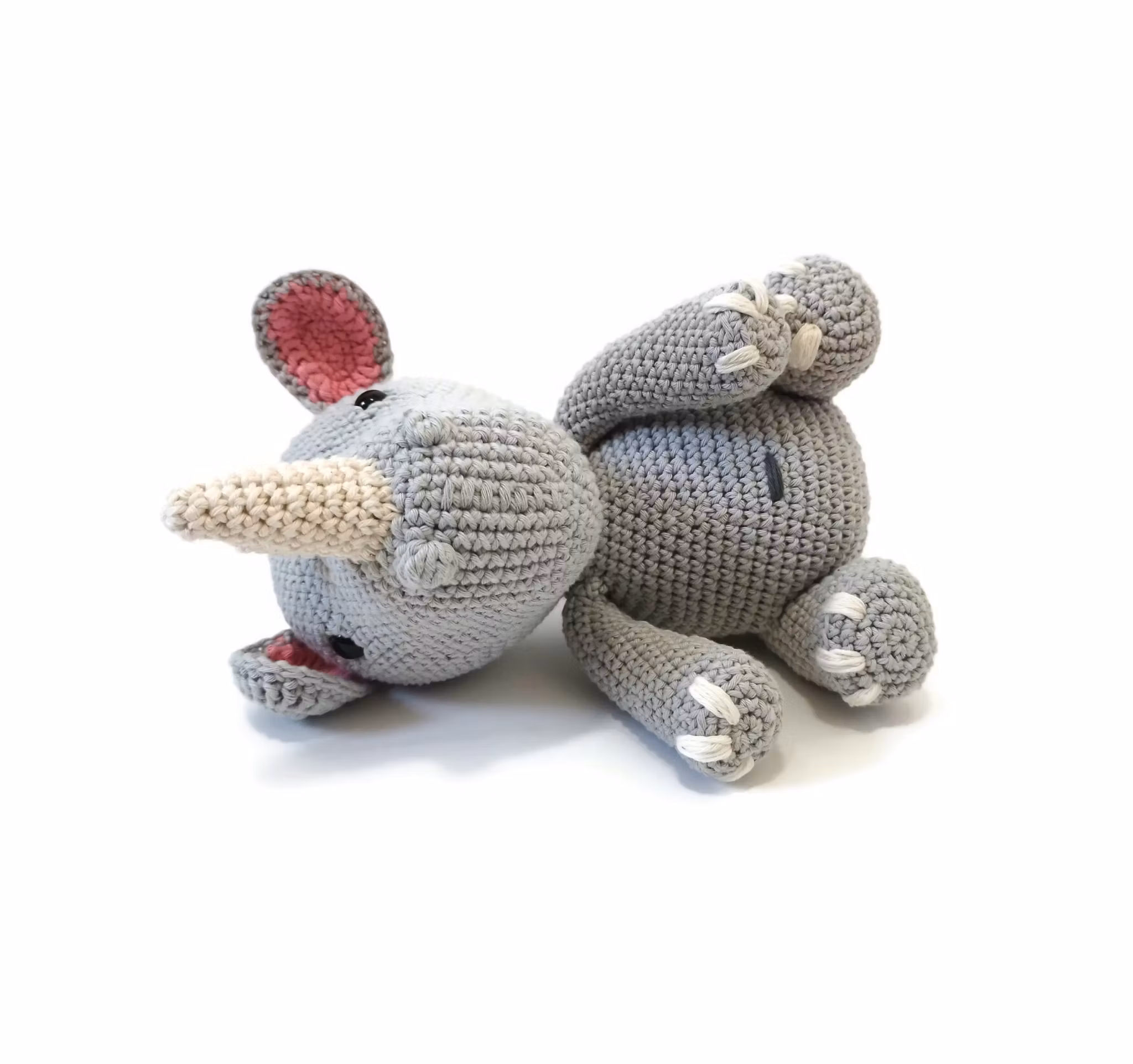 DIY kit Noshörningen Otto • Safari • Virkset gosedjur • Do it yourself kit • Crochetbykim