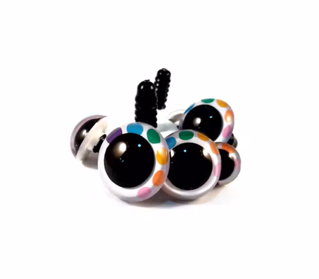 Handmålade Vita Rainbow ögon 12 mm 15 mm 18 mm 20 mm • amigurumi ögon • virka • safety eyes • nalleögon
