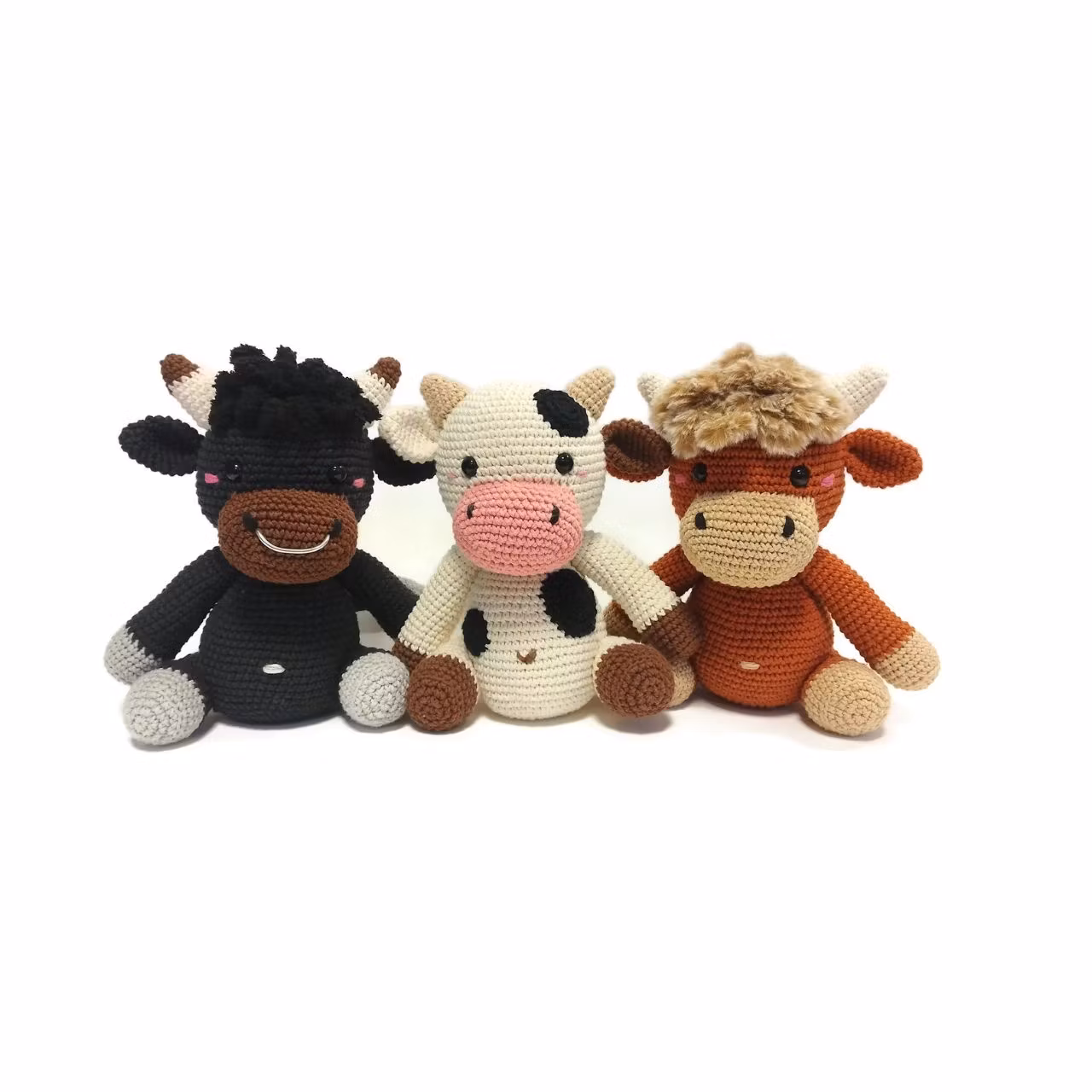 VIRKMÖNSTER Rosalita & CO • Bundle pack • Höglandsko • Tjur • Texas Longhorn • amigurumi virkbeskrivning • crochetbykim • PDF