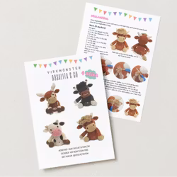 VIRKMÖNSTER Rosalita & CO • Bundle pack • Höglandsko • Tjur • Texas Longhorn • amigurumi virkbeskrivning • crochetbykim • PDF