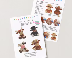VIRKMÖNSTER Rosalita & CO • Bundle pack • Höglandsko • Tjur • Texas Longhorn • amigurumi virkbeskrivning • crochetbykim • PDF