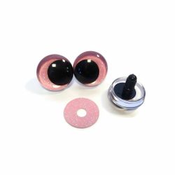 ROSA 3D Off center Glitterögon 16mm 20mm 25mm 30mm • Sinker eyes • amigurumi ögon • virka • safety eyes • nalleögon