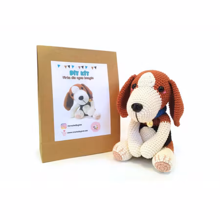 DIY kit Beagle • Hund • Virkset gosedjur • Do it yourself • Crochetbykim