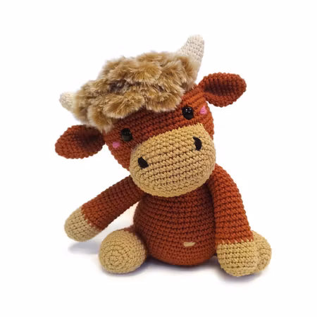 DIY kit Rosalita • Höglandsko • Highland cow • Virkset gosedjur • DIY-kit • Crochetbykim