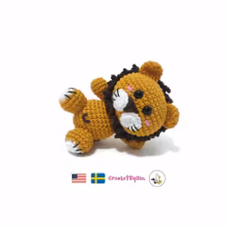 VIRKMÖNSTER LEJON Roary • Safari • amigurumi virkbeskrivning • crochetbykim • PDF