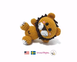 VIRKMÖNSTER LEJON Roary • Safari • amigurumi virkbeskrivning • crochetbykim • PDF