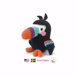 VIRKMÖNSTER Tiki tukan • Fågel • amigurumi virkbeskrivning • crochetbykim • PDF