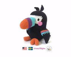 VIRKMÖNSTER Tiki tukan • Fågel • amigurumi virkbeskrivning • crochetbykim • PDF