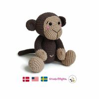 VIRKMÖNSTER Apa Brownie • Safari • amigurumi virkbeskrivning • crochetbykim • PDF
