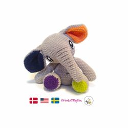 VIRKMÖNSTER Elefant Pixie • Safari • amigurumi virkbeskrivning • crochetbykim • PDF
