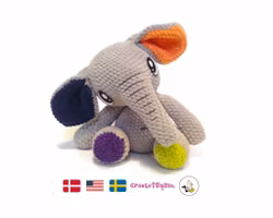 VIRKMÖNSTER Elefant Pixie • Safari • amigurumi virkbeskrivning • crochetbykim • PDF