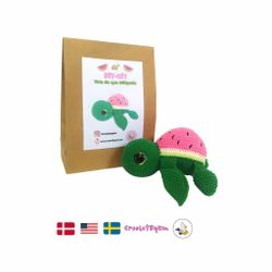 DIY kit Sköldpadda Turtellini Vattenmelon • Virkset gosedjur • DIY-kit • Crochetbykim