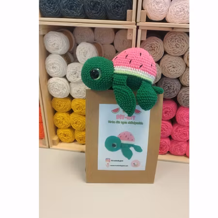 DIY kit Sköldpadda Turtellini Vattenmelon • Virkset gosedjur • DIY-kit • Crochetbykim