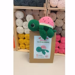 DIY kit Sköldpadda Turtellini Vattenmelon • Virkset gosedjur • DIY-kit • Crochetbykim
