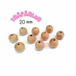 20 mm Träpärlor 10 pack • Premium pärlor • Barnvagnsmobil • Vagnhänge