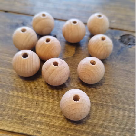 20 mm Träpärlor 10 pack • Premium pärlor • Barnvagnsmobil • Vagnhänge