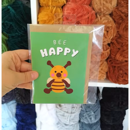 Kort med kuvert • Bi • Bee happy